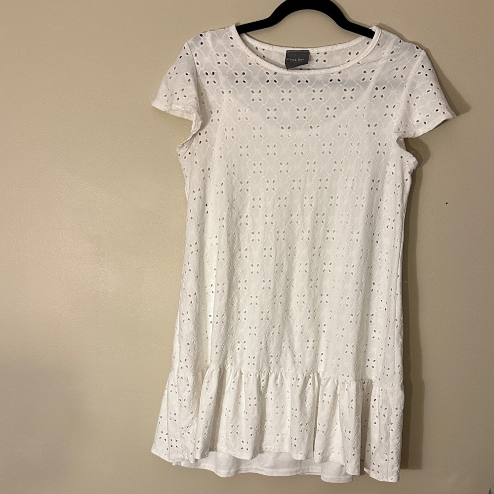 Olivia Rae White Eyelet Mini Dress